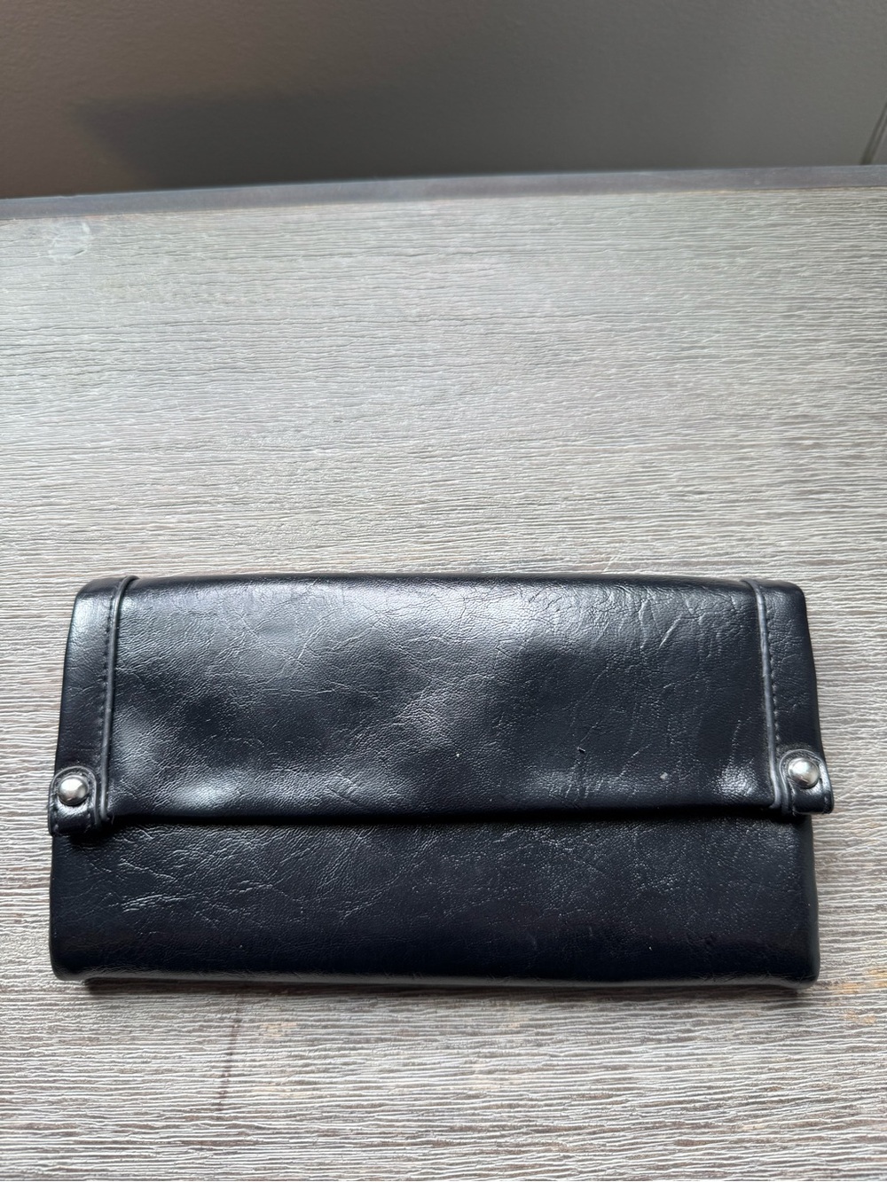 Black Snap-Closure Wallet